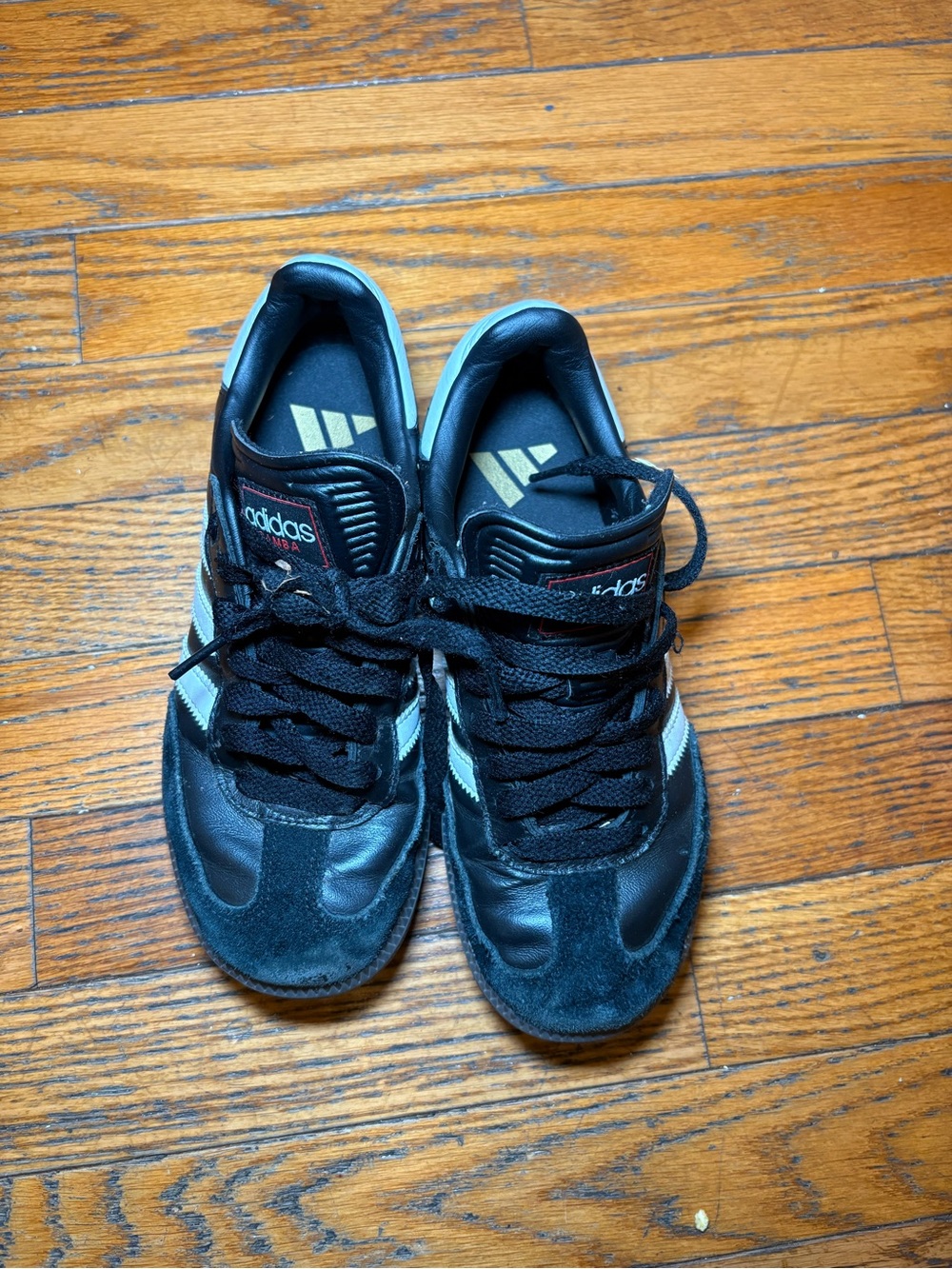 adidas Kids Black Sneakers with White Stripes